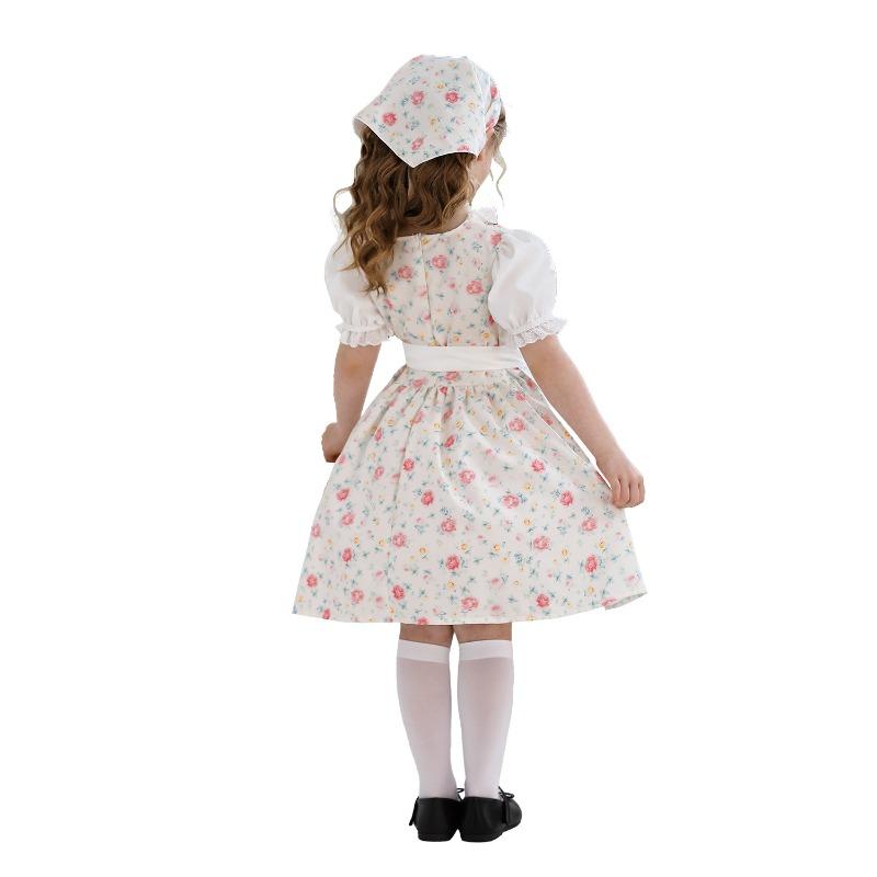 Prairie Colony Kids Costume Oktoberfest Maid Costume Girls Lolita Farm Pastoral Dress