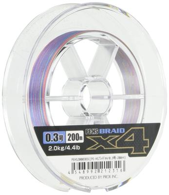 Prox Braid X4 PE-HS Braided PE Fishing Line 200m 0.3 4.4lb 5-Color Marking 4-Strand All Species Freshwater Saltwater