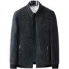 Autumn Winter Chenille Coat for Middle-aged & Elderly Men - Fleece-Lined, Thickened Cotton Jacket