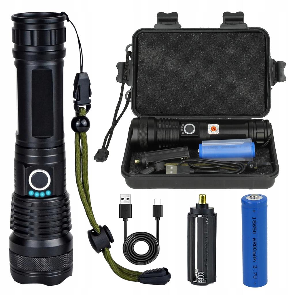 [PACZA] Tactical LED Flashlight with Zoom Function, Rechargeable USB-C D1165
