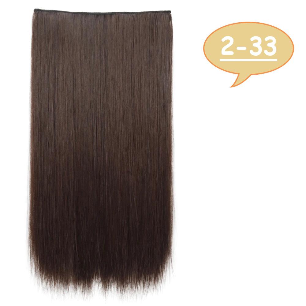 MISS WIG Lange bølgete frisyrer Syntetisk 5 Clip In Hair Extension 22 Tommer/32 Tommer Varmebestandige hårstykker Brun Svart