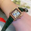 Square Simple Roman Diamond Women'S Watch Niche Light Luxury Leather Watch Fashion High Sense Women'S Watch