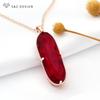 Vintage Elegant Large Oval Crystal Pendant Rose Gold Color Necklace For Women Girls Wedding Luxury Jewelry Gift