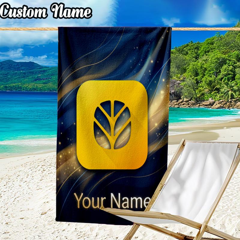 Custom Name New Holland Construction Beach Towel - Soft, Ultra-Absorbent Microfiber, Lightweight, Perfect for Beach, Parties, Travel, Camping