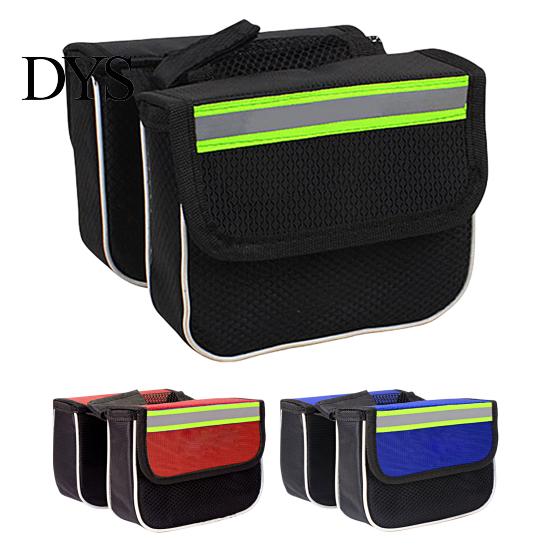 Bike Upper Tube Saddle Bag Bicycle Large Capacity Waterproof Flip Opening Oxford Cloth Storage Front Beam Cycling Pannier for Outdoor