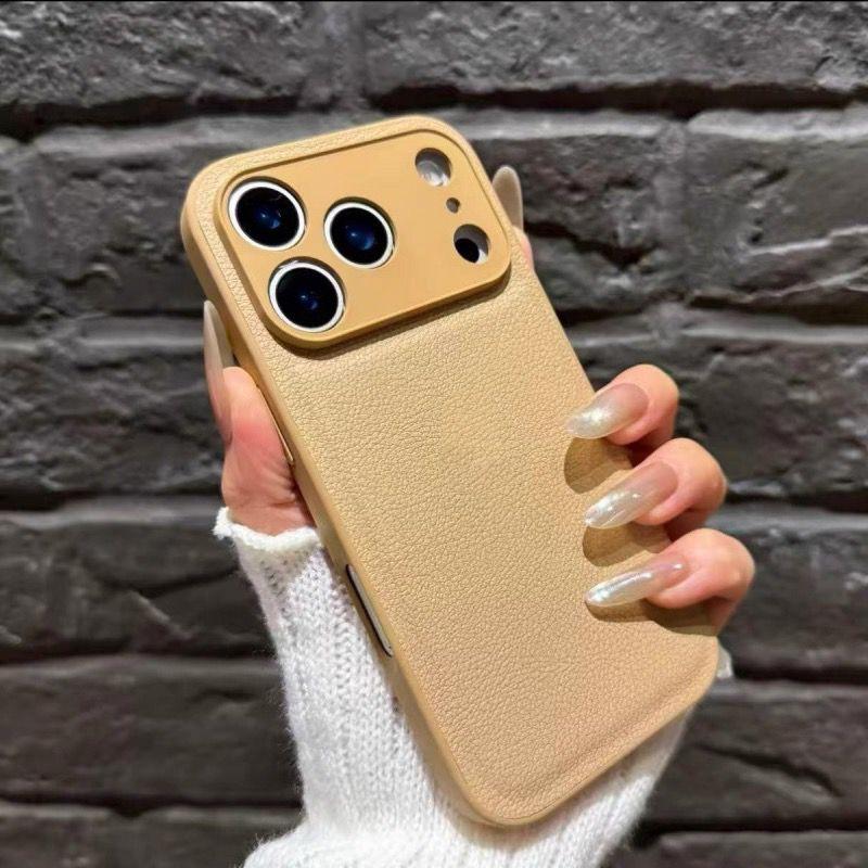 Lychee PU Leather Shockproof Case For iPhone 17 Air 16 15 14 13 Mini 12 11 Pro Max Plus 17Pro Candy Armor Bumper Cover