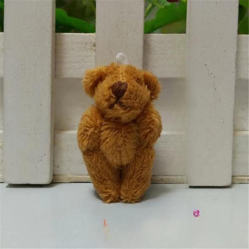 8 STÜCKE Mini Plüsch Bare Bears Spielzeug Kleine Anhänger Gitter Langhaar Joint Bär Weiche Stofftiere für Kinder 4,5 CM