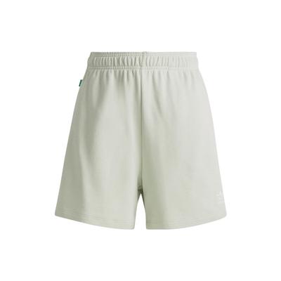 Originals Essentials+ Made With Hemp Solid Color Logo Embroidery Elastic Waist Straight Regular Shorts Women Bottoms Linen-Green IC1505