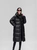 Black Gold Women's Long Goose Down Jacket 2025: Thick Winter Coat, Over-Knee, Unisex Couple Style.