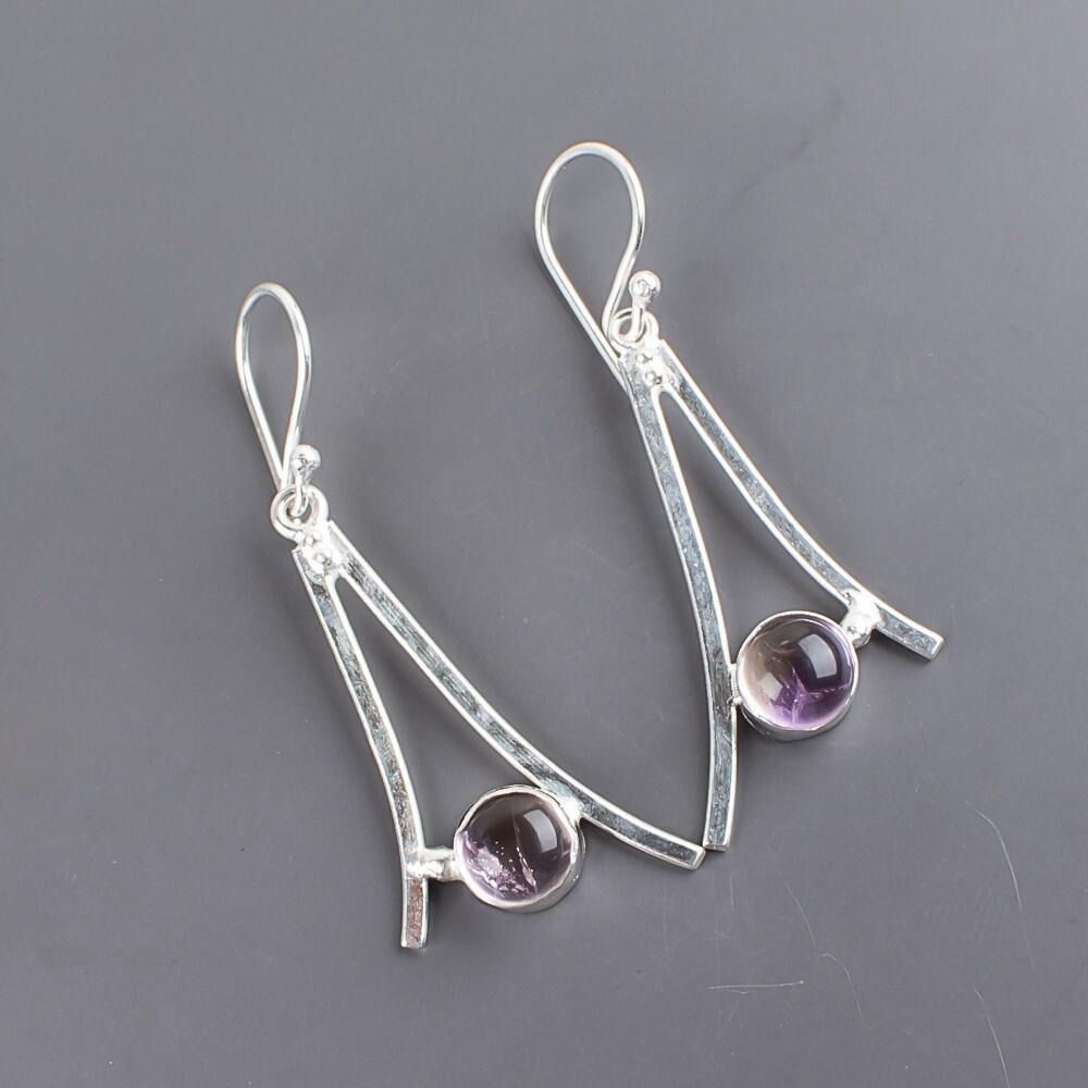 Ametrine Gemstone 925 Sterling Silver Handcrafted Jewelry Earrings1.45" For Gift EE-66-37