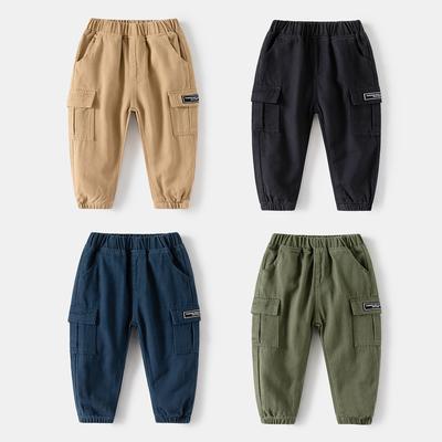 Printemps nouveaux enfants mode et loisirs pantalons garçons pantalons bébé étiquette mode décontracté enfants pantalons