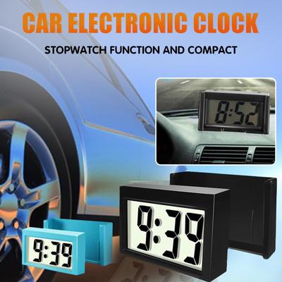 Mini Car Clock Auto Truck Dashboard Time Self-Adhesive Bracket Vehicle Electronic Digital Clock With LCD Screen