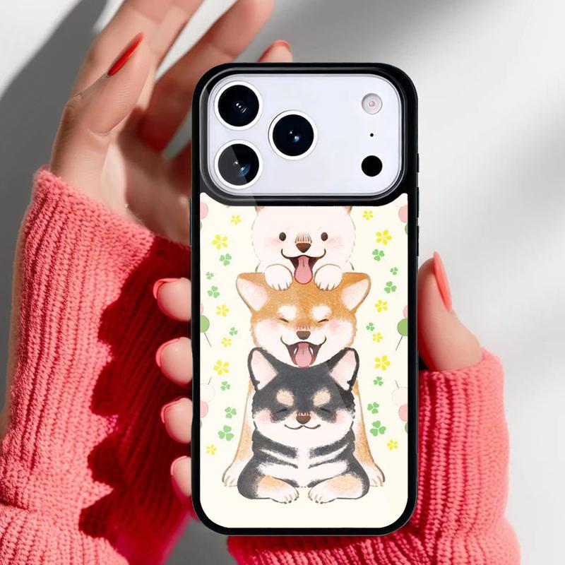 Shiba Inu Cute Cartoon Art Phone Case for iPhone 17 Air 16e 15 14 13 Pro Max Back Cover for 12 11 Pro Coque