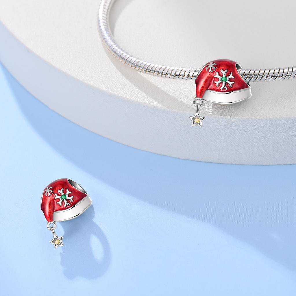 Copper Christmas Series Elk Heart Hat Charms Beads Fit Original Bracelet Necklace Fine Jewelry Women Diy Gifts