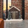 Log Cabin Incense Burner Christmas Resin Snowy House Miniature Ornaments Rustic Chimney Fragrance Burner Gift