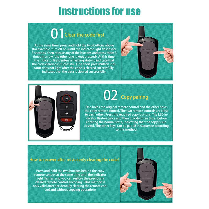 1Pc Remote Control 433Mhz Garage Door Remote Control Cloner – Fixed/Rolling Code Duplicator For Gates/Electric Access