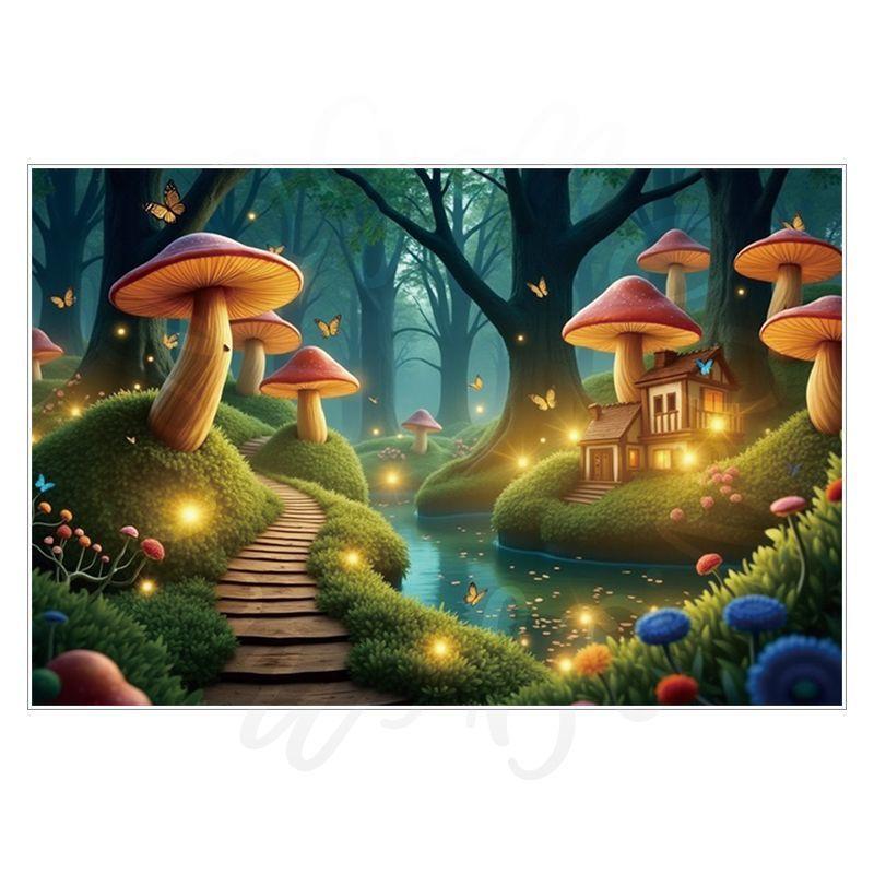 Spring Green Forest Photography Backdrop Fairy Princess Pet Landscaping Photo Backdrop