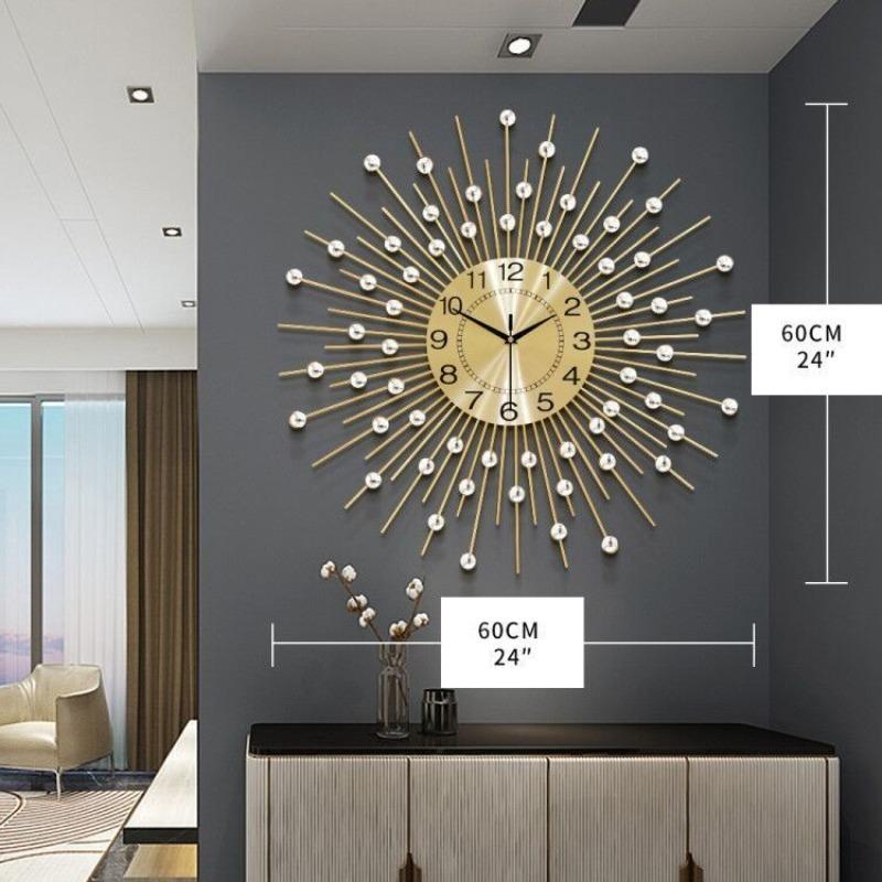 Metal Large Wall Clock Luxury Creative Wall Clock Restaurant Decorative Hanging Clocks Living Rooms Decoration Accessories