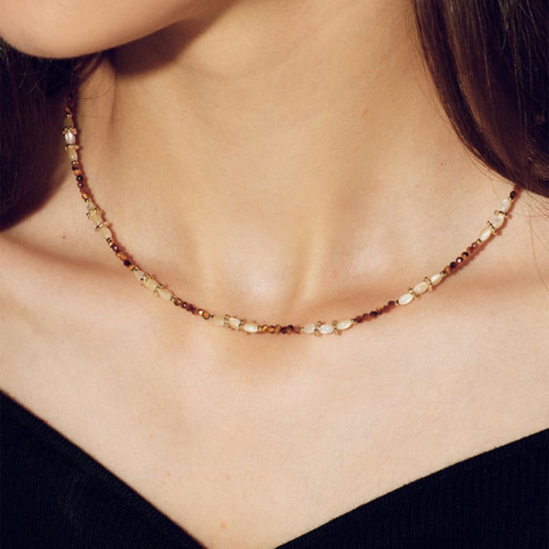 Les Bijoux Philosophy LB_Brown Gem Necklace