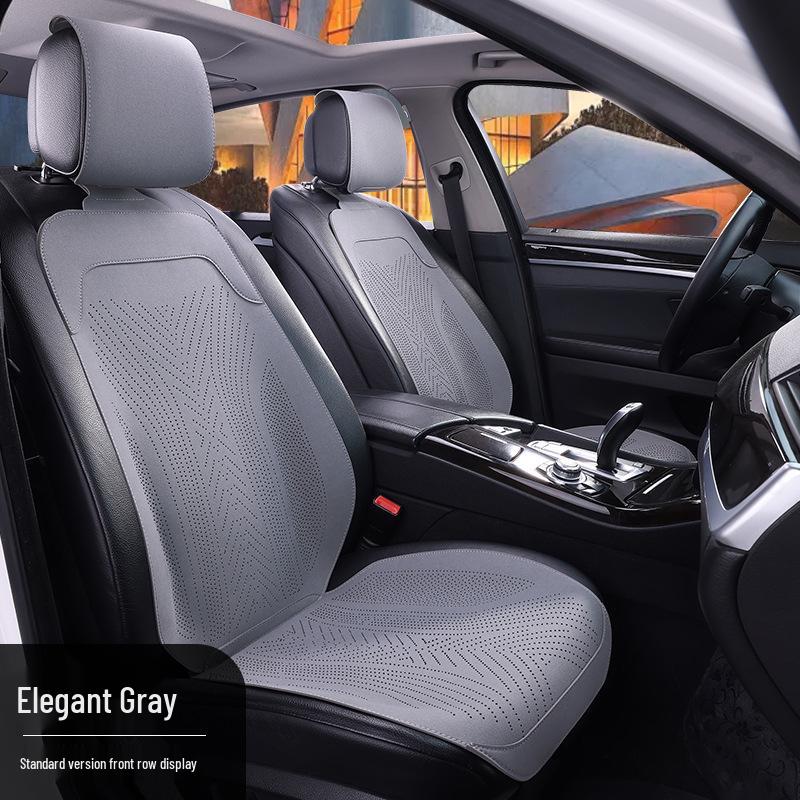 Universal Semi-Surround Suede Car Seat Cushion - All Seasons, Summer Cool, Small Waist Design 2025