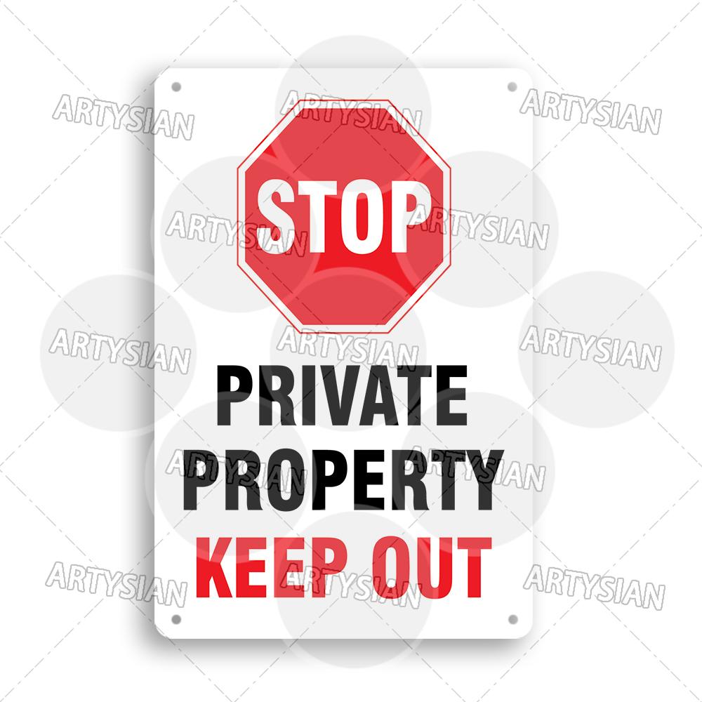 Mfoever Private Property Metal Sign Beware of Dog Security Warning No Trespassing Notice Restricted Areas Enter At Own Risk Plaque