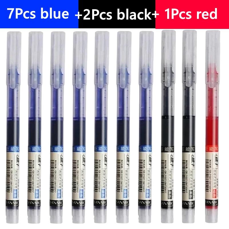 3-100 Pcs Straight Liquid Ball Pen Signature Gel Pen 0.5mm Black Blue Ink School Office Ball Pen School Office Supplies Writing