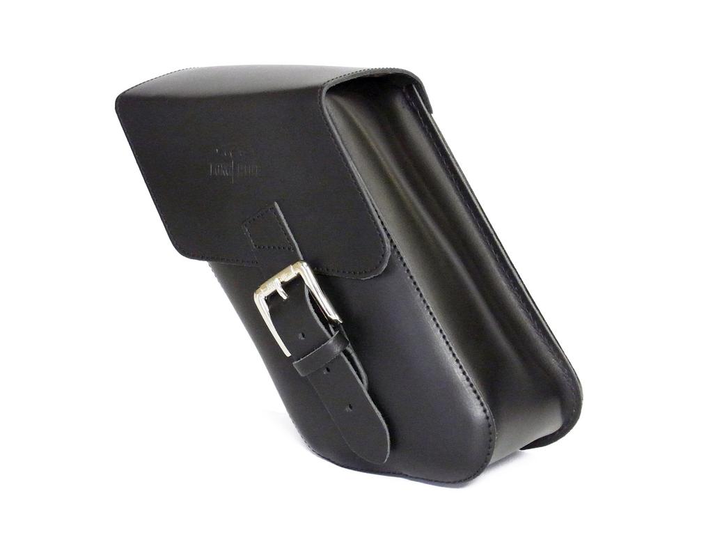 LONGRIDE Single Side Swingarm Bag for Harley Dyna CUS283 (Black Leather)