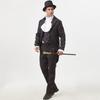Completo Gotico Sartoriale Set Costume Cosplay di Halloween Vampiro Vintage Finto Due Pezzi Feste a Tema