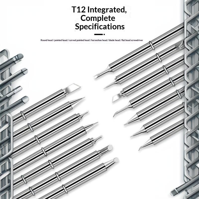 T12 Multiple Styles Integrated Soldering Iron Tips Fast Heat Conduction Easy Tinning For DIY Electronic Repair Projects