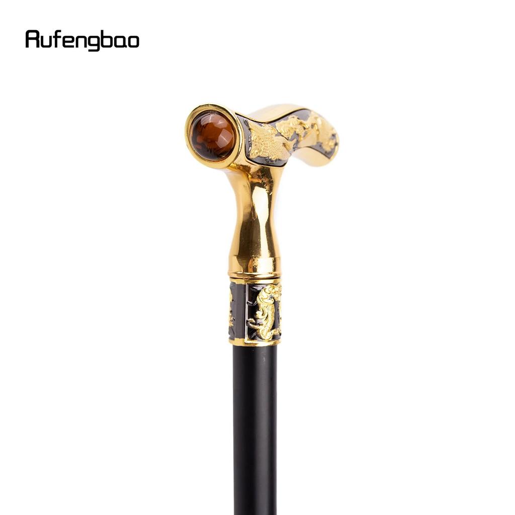 Macara Baston de mers Portocaliu piatră prețioasă Decorativ de modă Baston de mers Domn Elegant Cosplay Buton de trestie Crosier 93cm