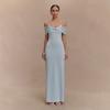Sexy Mesh Long Dress Off Shoulder Halter Neck Slim Fit Women