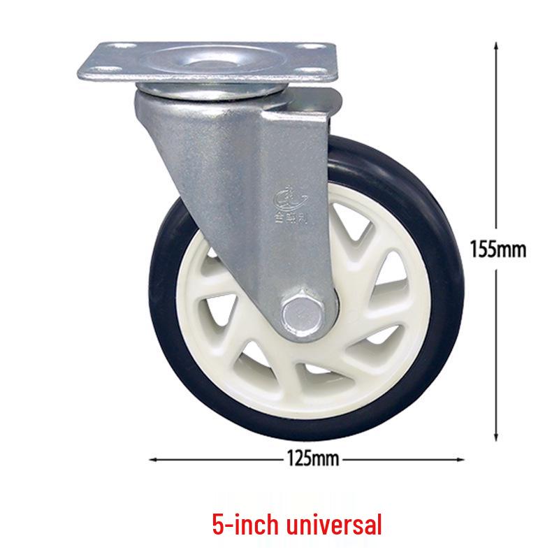 Universal Medium Duty Casters with Brake – 3, 4, 5 Inch Wheels for Equipment & Tool Carts