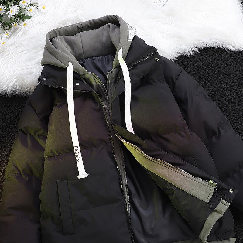 

Хлопковая одежда-двойка, утолщенная модная хлопковая одежда с капюшоном, парные модели, хлопковая одежда-двойка, водонепроницаемая M чёрный