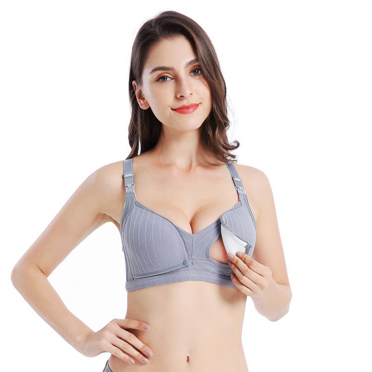 Wireless Nursing Bra: Threaded Thin, Double Buckle, Anti-Exposure for Pregnancy & Breastfeeding