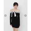 [marie claireEATME] Ribbon Design Knit Dress