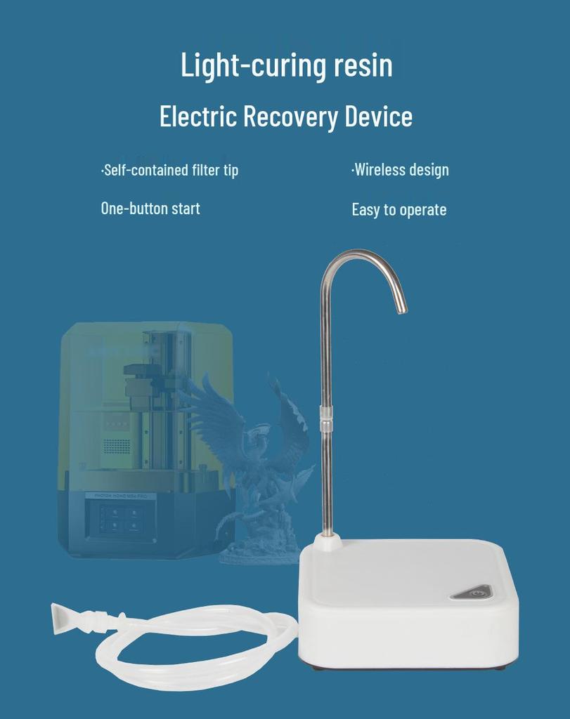 Light-Curing Resin Recycler & 3D DLP/SLA Printer with Self-Priming Filter Pump