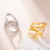 Lemegeton Ocean Star Fish Shell Open Ring Women's Gold Stainless Steel Ring Summer Beach Wind Waterproof Jewelry