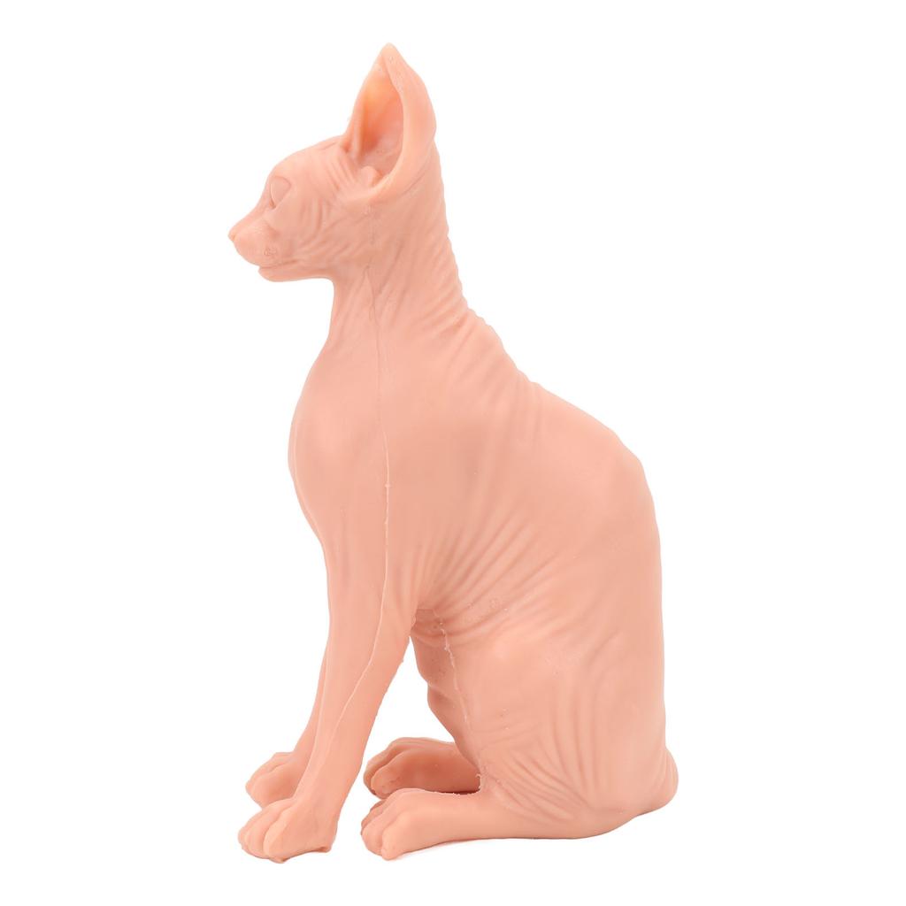 Hairless Cat Model Silicone Cat Model Soft Odourless Ornaments Decoration Simulated Sphynx Cat