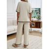 Women's Autumn and Winter Temperament Communicator Collision Short Sleeve Long Pants Sweater Set