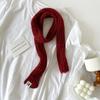 Niche design thin and narrow long scarf autumn and winter fashion high-end sense solid color wool scarf women's warm versatile scarf