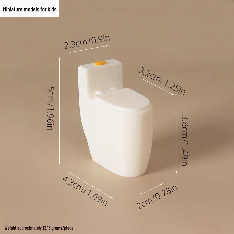 Miniature Dollhouse Bathroom Set: Toilet, Bidet, and Furniture Ornaments