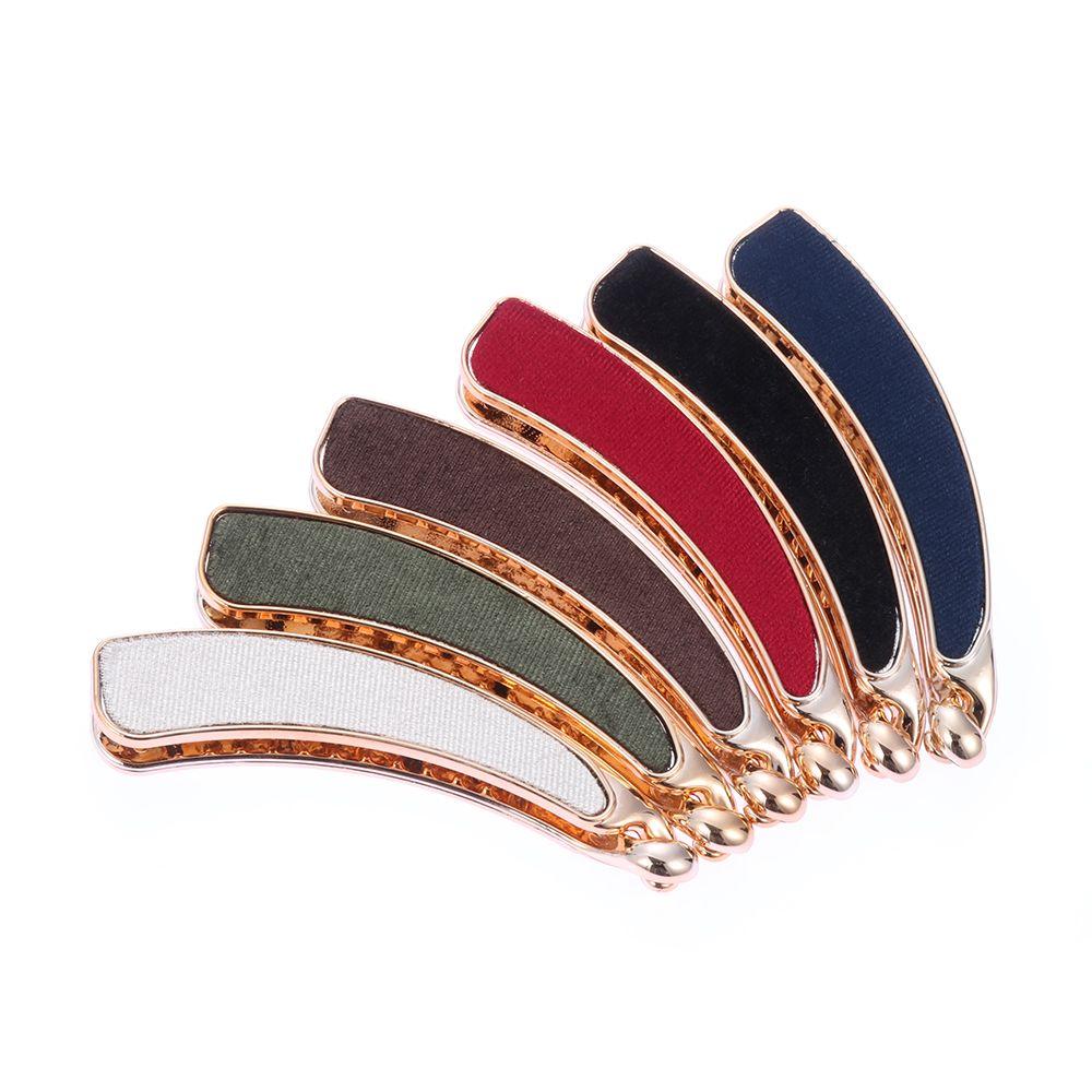 Fashion Vintage Ponytail Holder Banana Barrette Teeth Hair Clips Solid Cloth Non Slip Girls Hairpins Hair Styling Tools
