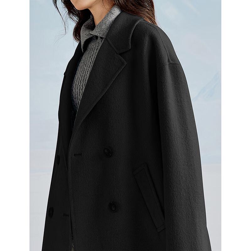 INMAN Women's Alpaca Silk Double-Faced Wool Blend Mid-Length Coat
