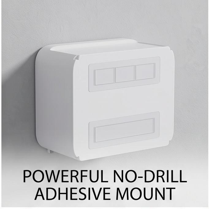 Waterproof No-Drill Wall Mount Toilet Paper Holder, Roll & Tissue Universal White 1/2 Pack For Bathroom Washroom Home Daily Use