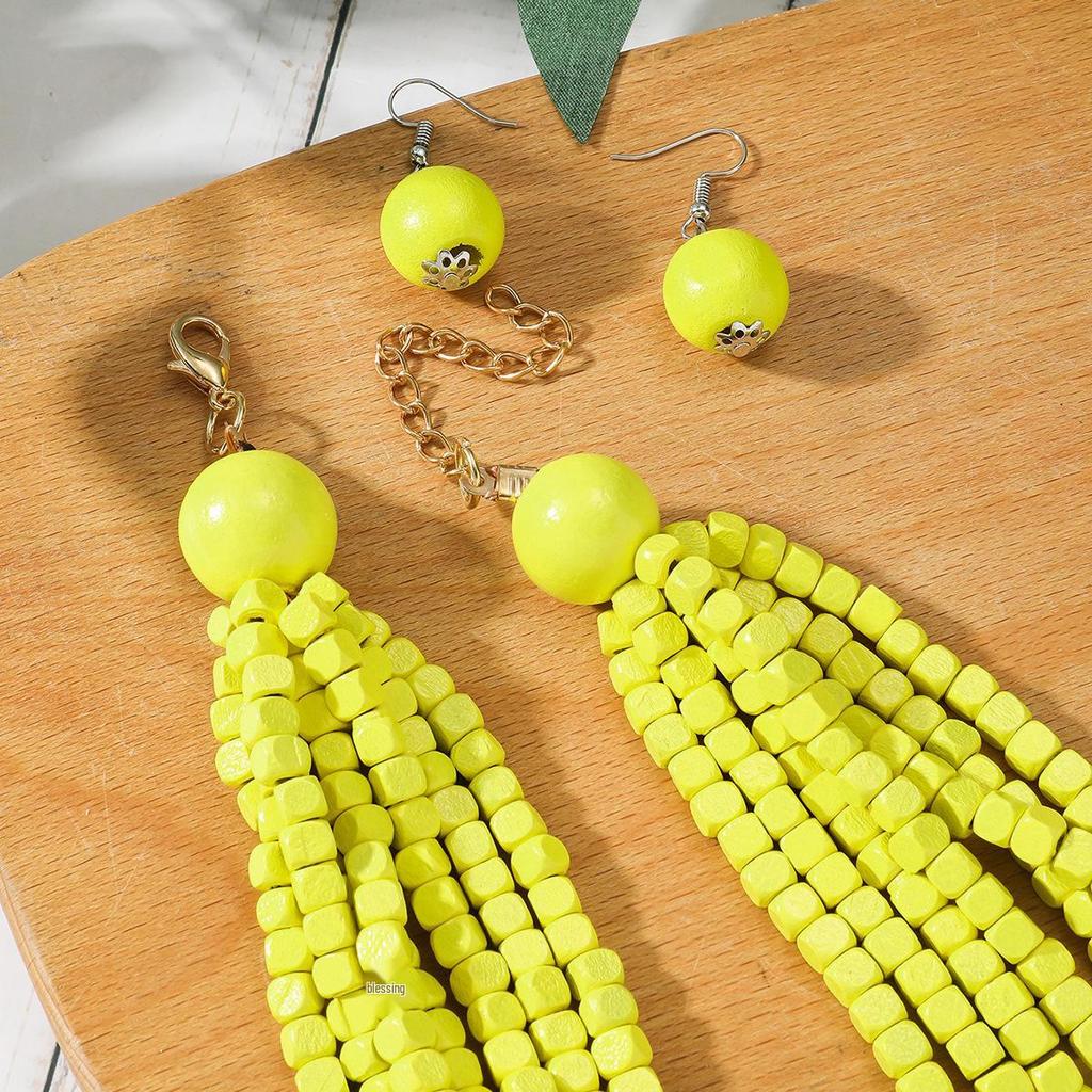 Extravagantní retro bohémský korálkový náhrdelník pro ženy