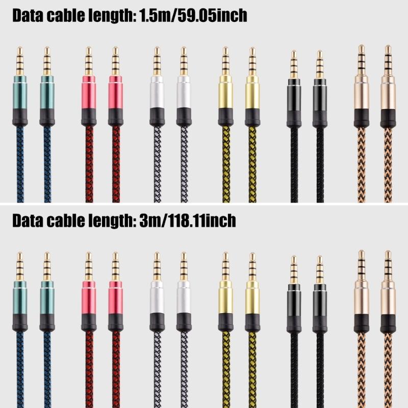 1/8 To 1/8 Stereo Cable 3.5mm TRS To 3.5mm Sound Cable Guitar To Male Cord Nylon Braideds for Laptop Home Theater