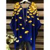 Summer Top Women Arrival Elegant Vacation Style Plus Size Simple Casual Meteor Pattern Print Irregular Hem Round Neck T-Shir