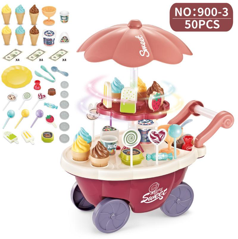 Childrens Ice Cream Cart Play Set With Sound Light Effects For Kids Ages 3 To 6