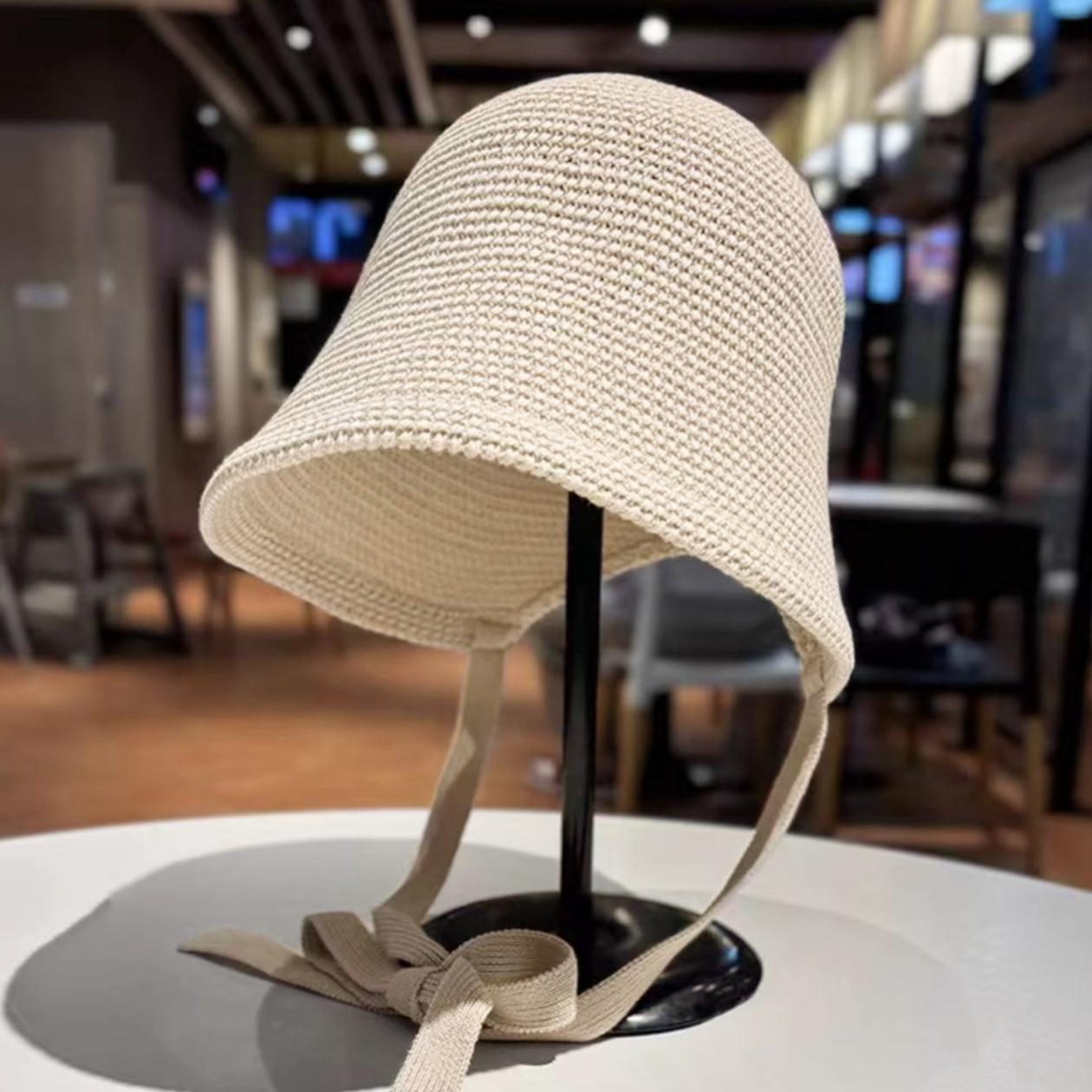 1pc Women s Crochet Bucket Hat/Stylish Chin Strap Fisherman Hat/Breathable Lightweight Summer Beach Travel Hat