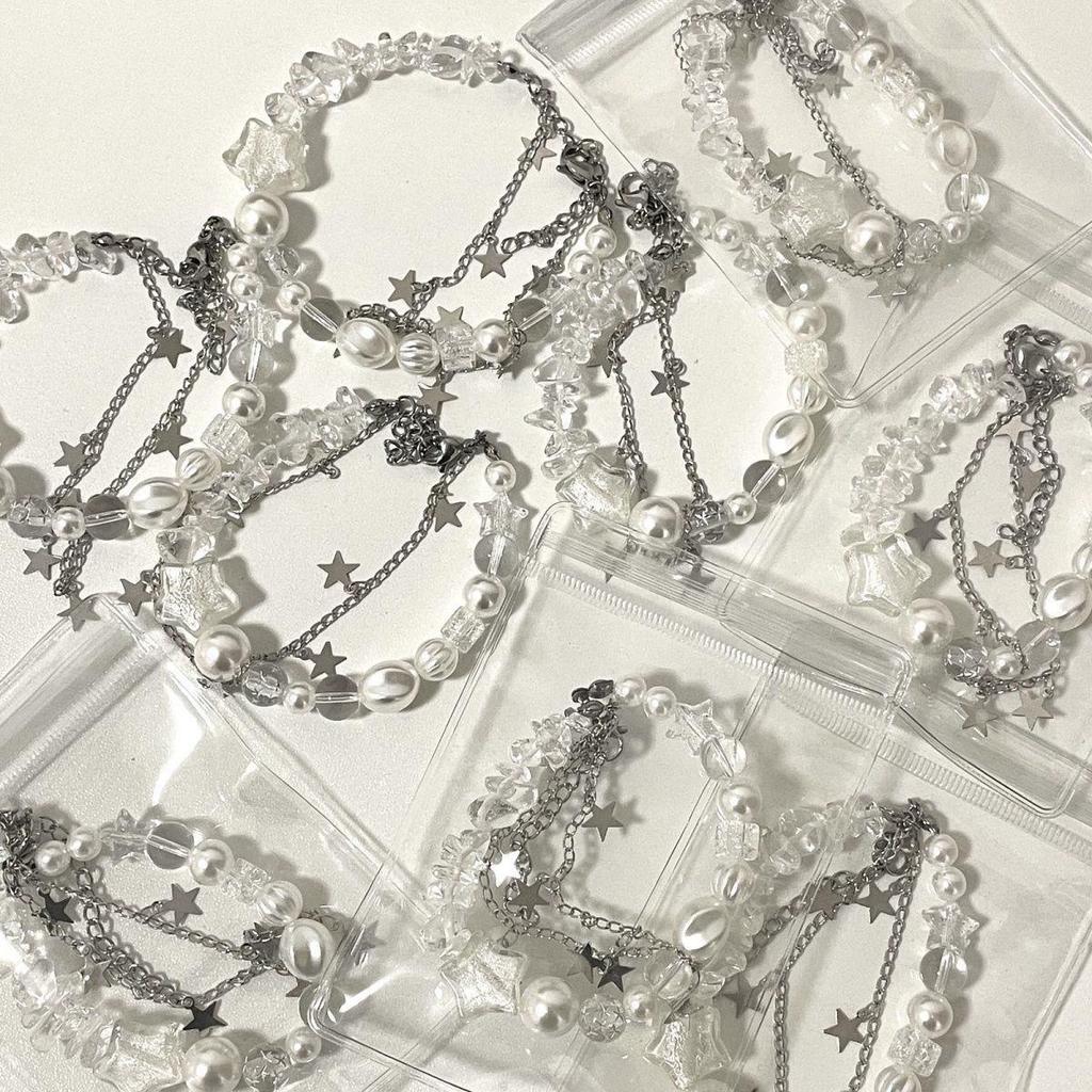 2024 Trendy Beaded Pearl Star Bracelet with Zircon Inlay